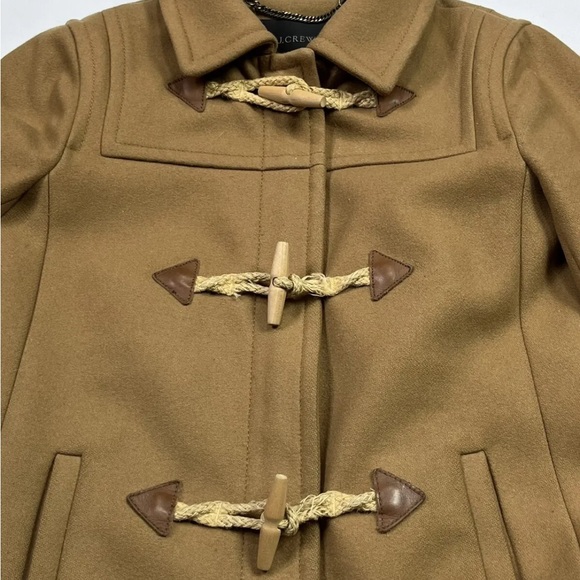 J. Crew Melton Wool Toggle Zip Beige Tan Coat - Sz 000 - Picture 6 of 15